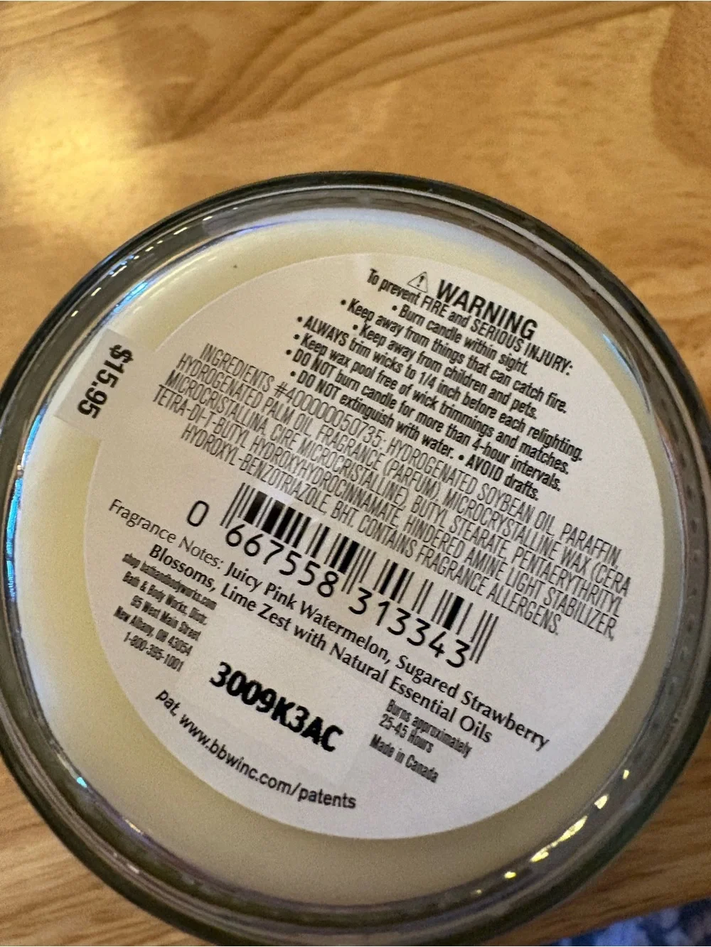 Bath & Body Works Pink Watermelon Scented Mason jar Candle 7 oz NIP - Picture 3 of 3